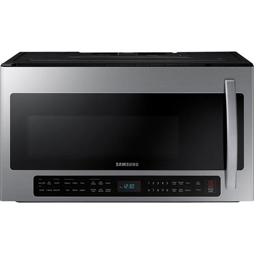 Samsung 1.7 Cu. Ft. 1000 Watt Fingerprint Resistant Stainless Steel Over  The Range Microwave ME17R7021ES