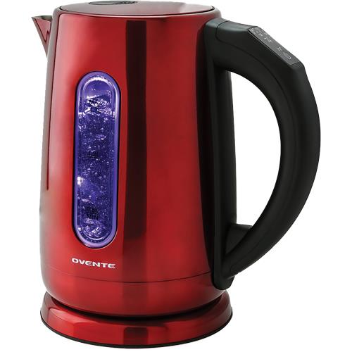 Ovente Electric Hot Water Kettle 1.7 Liter with LED Light, Red