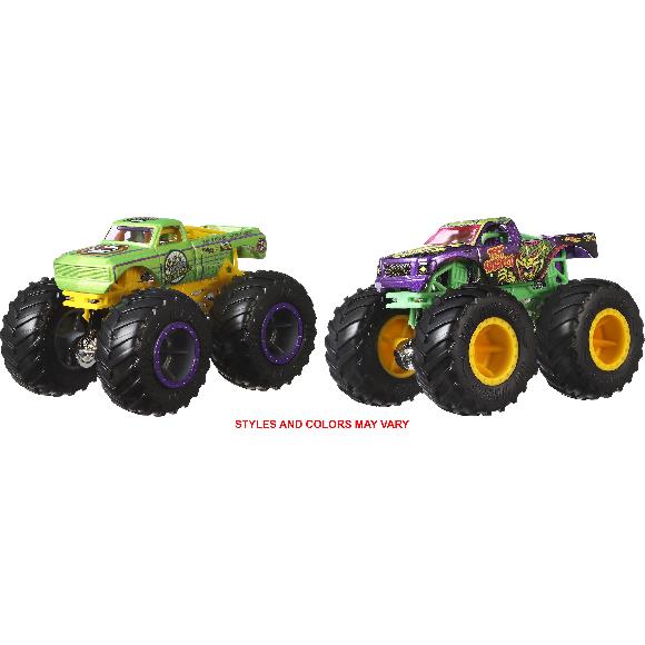 Hot Wheels Monster Trucks Demolition Doubles, Set of 2 Toy Monster Trucks  in 1:64 Scale (Styles May Vary)