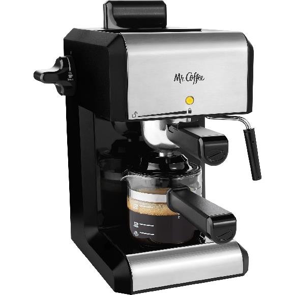 Mr. Coffee 4-Shot Steam Espresso & Cappuccino Coffee Maker with Frother  ECM160