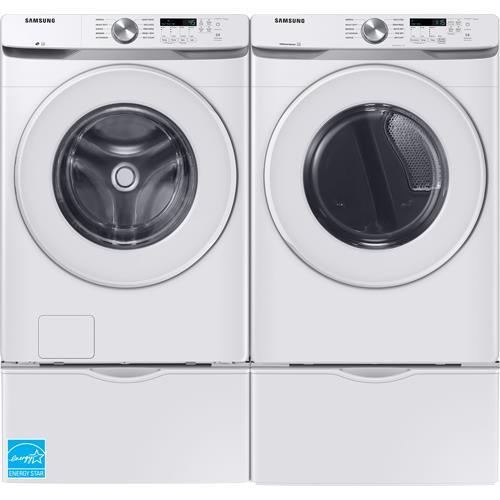 Samsung WF45T6000WBUN 4.5 CuFt Smart Front Load Washer With 7.5 CuFt  Electric Dryer In White