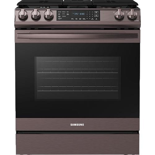 NX60CB831512AA by Samsung - Bespoke 6.0 cu. ft. Smart Slide-in Gas Range  with Air Fry & Convection in White Glass