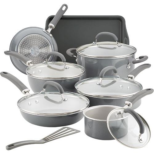 T-fal Expert Forged Nonstick Cookware, 12pc Set, Black