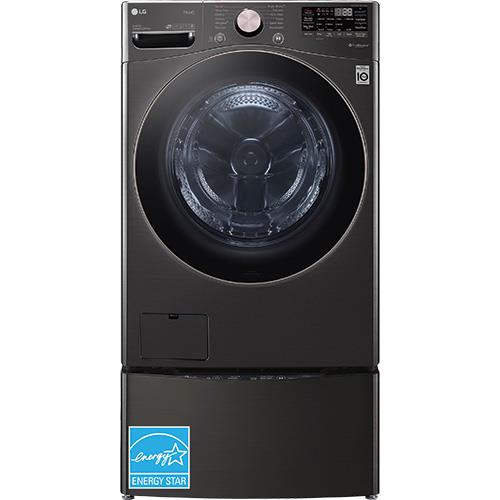 LG TurboWash 5.2-cu ft High Efficiency Stackable Steam Cycle Smart  Front-Load Washer (Black Steel) ENERGY STAR in the Front-Load Washers  department at