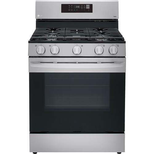 LG 30 in. 5-Burner Smart Natural Gas Cooktop with UltraHeat Dual Burner,  Simmer Burner & Griddle - Stainless Steel