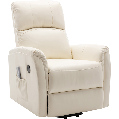 Lifesmart BT-L8992A51-I Ivory Power Reclining Lift Chair With Heat And  Massage