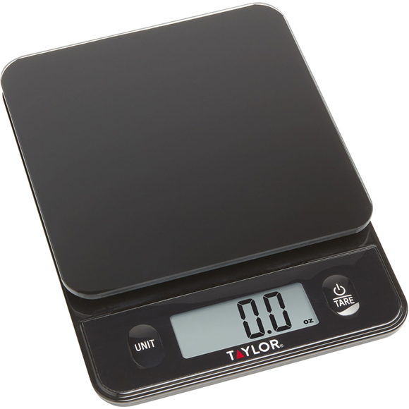 Taylor Glass Digital Kitchen Scale Black, 11 lb.