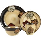 Image of product - 16 Piece Painted Poppies Dinnerware Set For 4