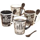 Image of product - Coffee Mug And Spoon Set For 4 - Multicolor