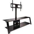 Image of product - Triple Play 63" Black Metal And Glass TV Stand Fits TVs Up to 70" with Flat Screen Mount