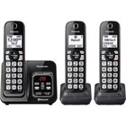 Image of product - DECT 6.0 1.9GHz 3 Handset Cordless Phone With Digital Answering Machine - Metallic Black