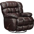 Image of product - Chocolate Top Grain Leather Match Chaise Swivel Glider Recliner