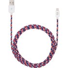 Image of product - Lightning Charge 4ft (1.2m) Marbled Woven Cable (Red/White/Blue)