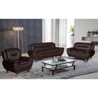 Image of product - Brown Faux-Leather Upholstered Love Seat