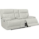 Image of product - Capri Console Italian Leather Power Reclining Loveseat