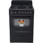 Avanti 24" Black Electric Freestanding Gas Range with 2.6 Cu. Ft. Oven