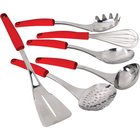 Image of product - 6pc Soft Grip Kitchen Tool Set Red Handle