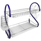 Image of product - 16" Blue Two Tiered Dish Drying Rack
