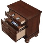 Image of product - Traditional Cherry Two Drawer Nightstand With Hidden Drawer And USB charger
