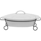 Image of product - Gracious Dining Stoneware Oval Baker With Lid & Metal Stand