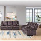 Global Furniture Alta Dark Grey Reclining Sofa and Loveseat Set