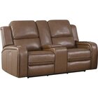 Image of product - Messina Brown Power Reclining Console Loveseat