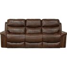 Image of product - Ceretti Brown Italian Leather Power Reclining Sofa