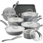 Image of product - 13-Piece Aluminum Nonstick Cookware Set - Gray