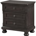 Image of product - Stella Traditional Gray Two Drawer Nightstand With Hidden Drawer And USB charger