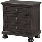 Avalon Stella Traditional Gray Two Drawer Nightstand With Hidden Drawer And USB charger