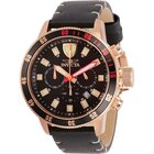 Image of product - Mens I-Force 46mm Black Dial Black Leather Band Quartz Watch
