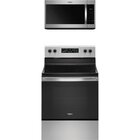 Image of product - 5.3 CuFt Freestanding 5 Burner Electric Range With 1.7 CuFt 1000 Watt Over-The-Range Microwave In Stainless Steel