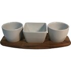 Image of product - Gracious Dining 4-Piece Tidbit Dish Set With Wood Base