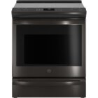 GE Profile 5.3 CuFt Smart Slide-In 5 Burners Electric Range In Black Stainless With No Preheat Air Fry