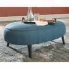 Image of product - Hollyann Blue Oversized Accent Ottoman