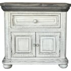 IFD Luna White And Gray Nightstand