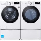 LG 5.0 CuFt Smart Steam Front Load  TurboWash Washer With 7.4 CuFt Smart Steam Electric Dryer In White