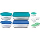 Image of product - Glass Food Storage Set With Mixed Blue Lids