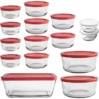 Image of product - Classic 30-Piece Glass Food Storage Set with Cherry Lids