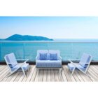 Doral Designs Malibu Light Blue 4-Piece Luxury Patio Seating Set