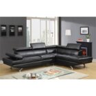 Image of product - Milan Black Stationary Sectional With Ratchet Head Rest