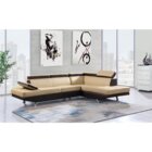 Image of product - Milan Cappuccino And Chocolate Stationary Sectional With Ratchet Head Rest