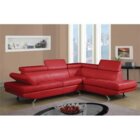 Image of product - Milan Red Stationary Sectional With Ratchet Head Rest