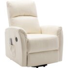 Lifesmart Ivory Power Reclining Lift Chair With Heat And Massage