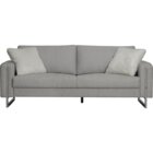 Image of product - Ravenna Silver Stationary Sofa With Shag Throw Pillows