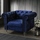 Image of product - Parma Blue Crushed Velvet Stationary Chair