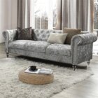 Image of product - Parma Silver Crushed Velvet Stationary Sofa