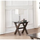 Image of product - Jade Walnut End Table With Black Tempered Glass Top