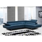 Image of product - Rimini Navy Leather Sectional With Adjustable Headrest