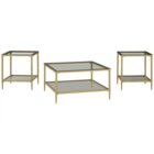 Signature Design by Ashley Zerika Gold Finish Cocktail Table Set